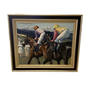 Oil On Canvas By John Fitzgerald Checking The Form Glorious Goodwood