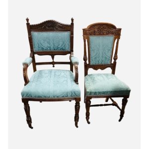 Antique Set of 19C Dining Room Chairs 6+2