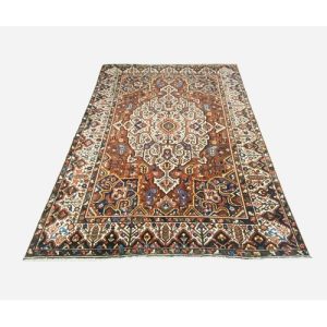Very Large Bakhtar Handmade Wool Rug with Browns, Reds,Pinks with Large Central Medallion